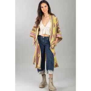 Saachi Chartreuse Serape Duster One Size